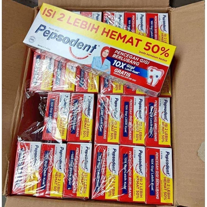 PEPSODENT PASTA GIGI 225GR ISI 2 TWINPACK PROMO ODOL PEPSODEN JUMBO MURAH
