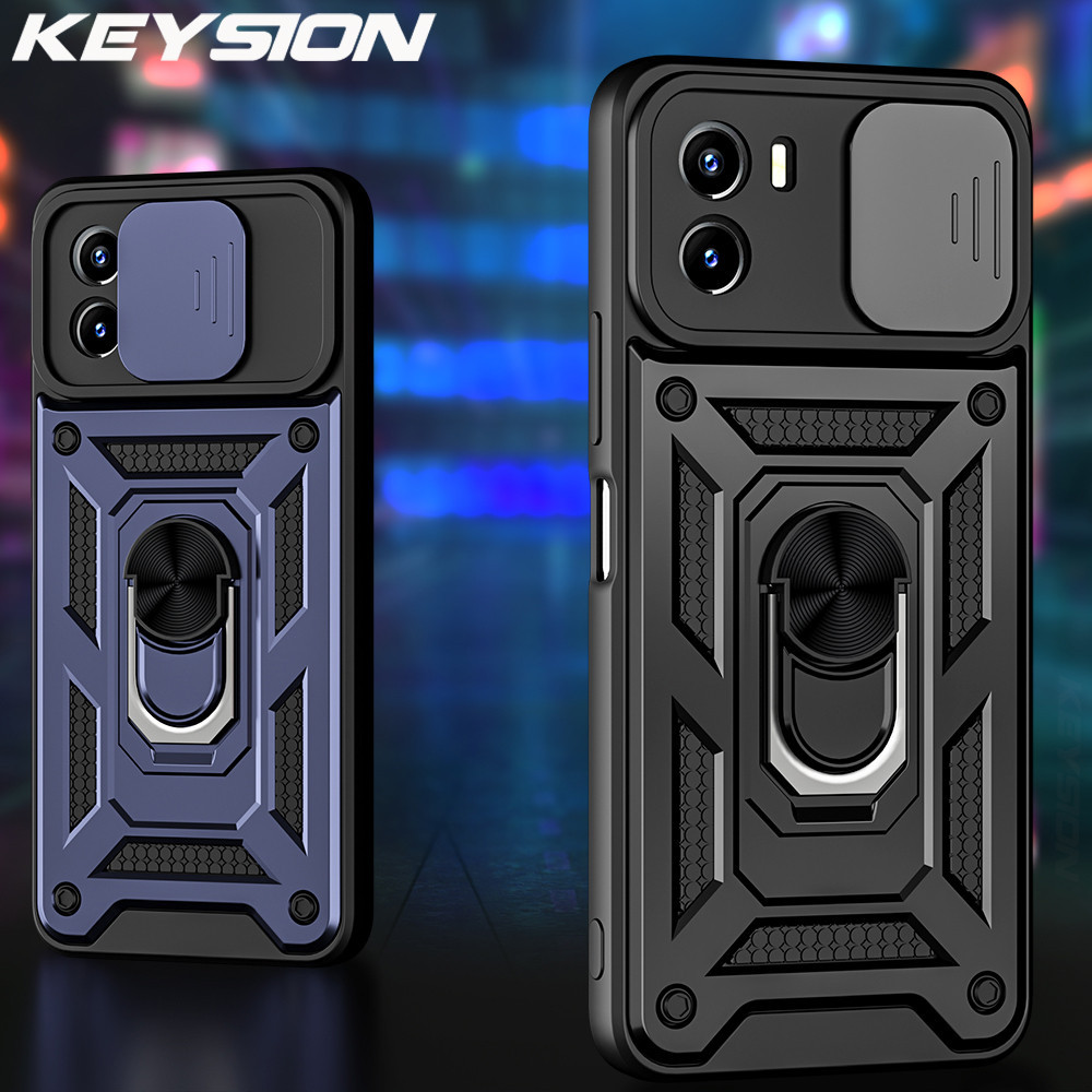 CASE VIVO Y15S / Y15A / Y01 ARMOR SLIDE RING CAMERA PROTECTION STANDING CASE