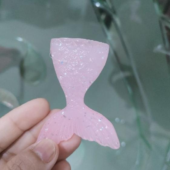 Hiasan Kue Ekor Mermaid Resin / Dekorasi Ekor Duyung/Ekor Duyung Resin - Pink