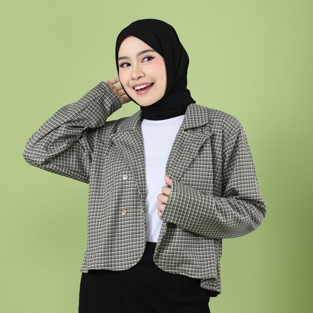 Myaffselv X Jihansahira - Gueji Blazer Top Outer Wanita Padding Jas Kantor Kekinian Blazer Korea Ala