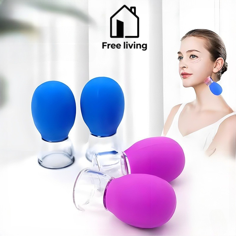 1PCS Vakum Alat Cupping Therapy Silicone Face Cupping Set Facial Vacuum Cupping Alat Bekam Wajah Sil