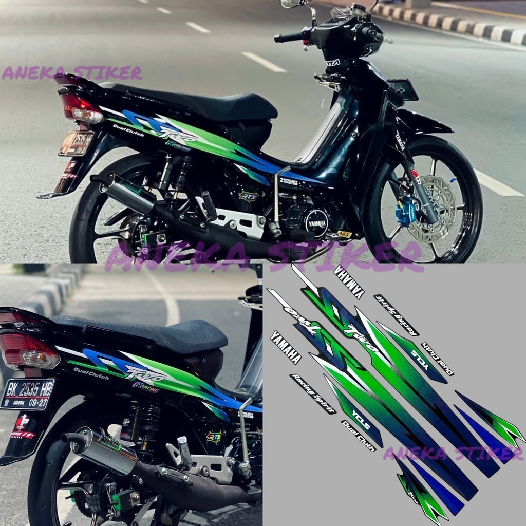 Striping Stiker Yamaha F1ZR fizr fiz r f1 zr SS Two SSTwo SS2 stiker list body Hitam Biru Hijau kual