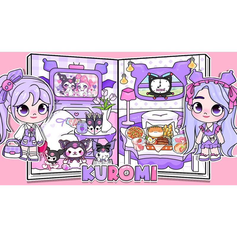 Paper Doll Laminasi Kuromi house peel-and-stick toy, beautiful Avatar doll - Paper doll Doll House