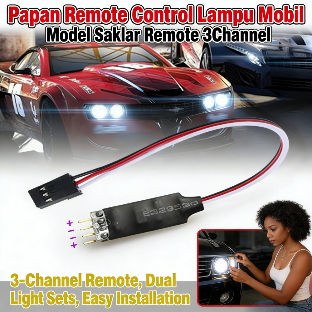 Panel Kontrol Lampu LED Car RC Module CH3 Headlight LED