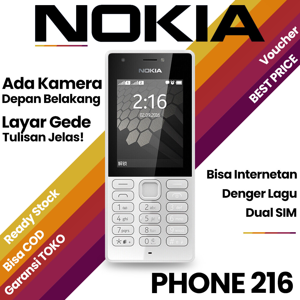 HP Nokia 216 Klasik Dual SIM - Kamera Depan Belakang Layar Lebar Baterai Awet