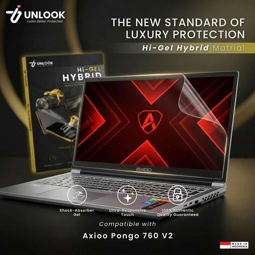 UNLOOK Hi-GEL HYBRID Hydrogel+ Film Protection for Axioo Pongo 760 V2 - Anti Bekas Jari Bebas Debu P
