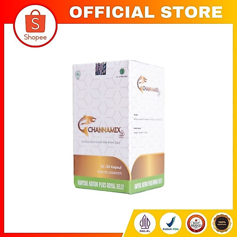 CHANNAMIX Asli Original Kapsul Ikan Kutuk Meredakan Nyeri & Pengering Luka Pasca Operasi / Caesar