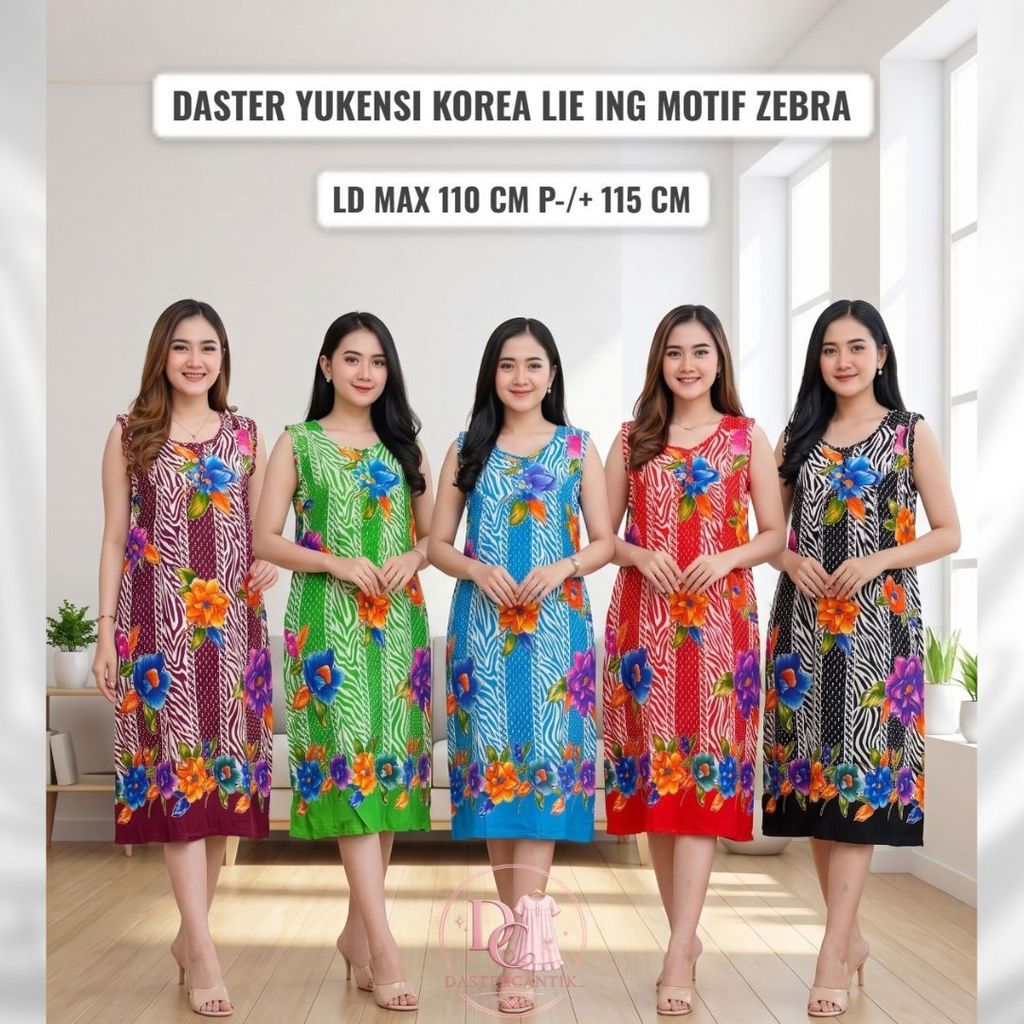 DASTER CANTIK YUKENSI KOREA LIE ING LD 110cm TERBARU MOTIF ZEBRA