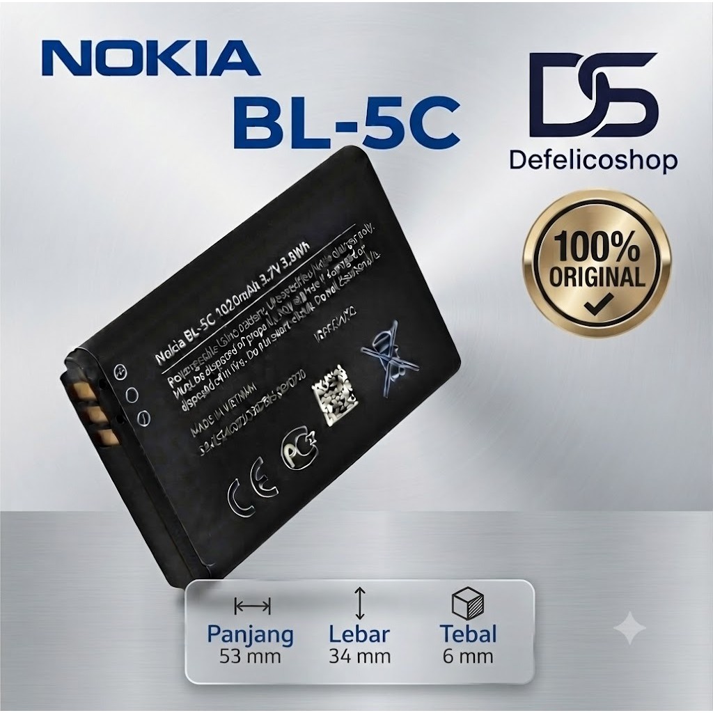 BateraiHp FRESH BL-5C Nokia 1101 1110 1112 1200 1208 1209 1600 1650 1800 2300 2310 2323 Classic 1020
