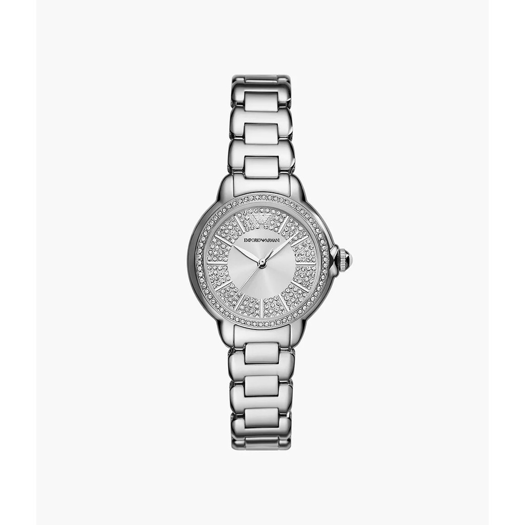 Emporio Armani Mia Silver Round Three-Hand Stainless Steel Jam Wanita - AR11632