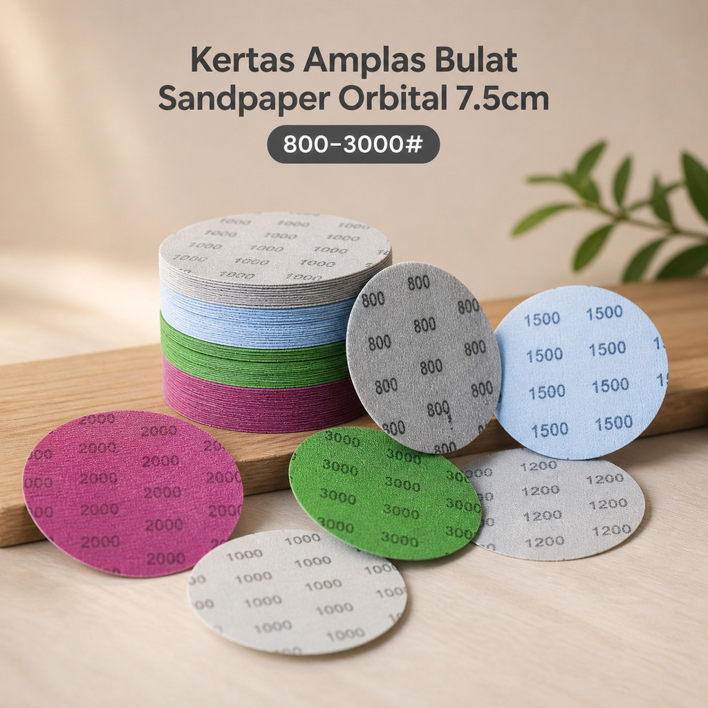 VITITE Kertas Amplas Bulat Sandpaper Orbital 7.5cm 800-3000# 30 PCS - CB-30 - GNX