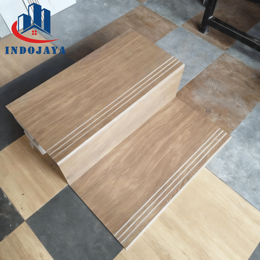 Jual Kramik Tangga Motif Kayu 30x60 20x60 Aman Stepnosing Custom Ukuran Granit Granite Tile