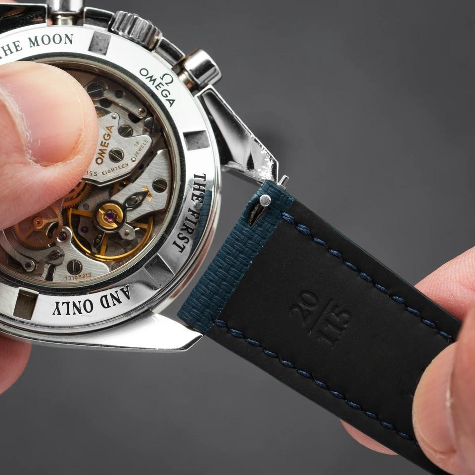Tali Jam Tangan Berkualitas Tinggi 18mm 19mm 20mm 21mm 22mm Hitam Sailcloth Signature dengan desain 