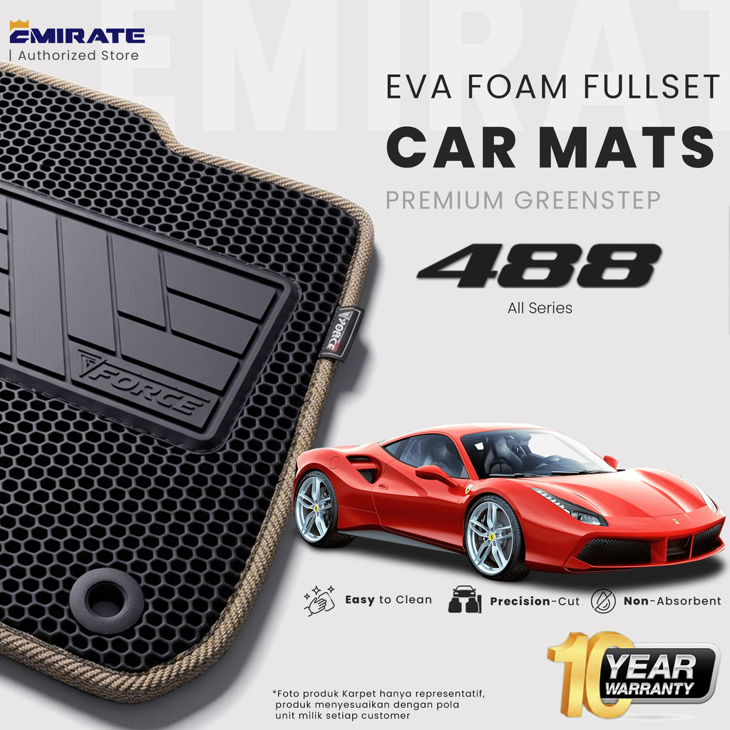 Karpet Mobil Ferrari 488 EVA Force Fullset / Ferrari 488 Car Mat
