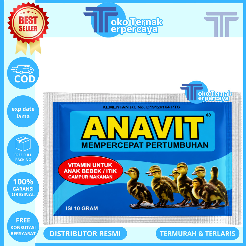 ANAVIT 10 GRAM EKA FARMA - Vitamin Anak Bebek Itik Mempercepat Pertumbuhan - Vitamin DOD Anak Bebek