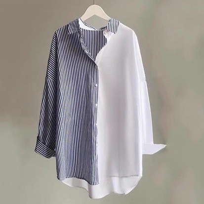 Kemeja Wanita Usagi Top Shirt Wollycrepe Two Tone Elegan