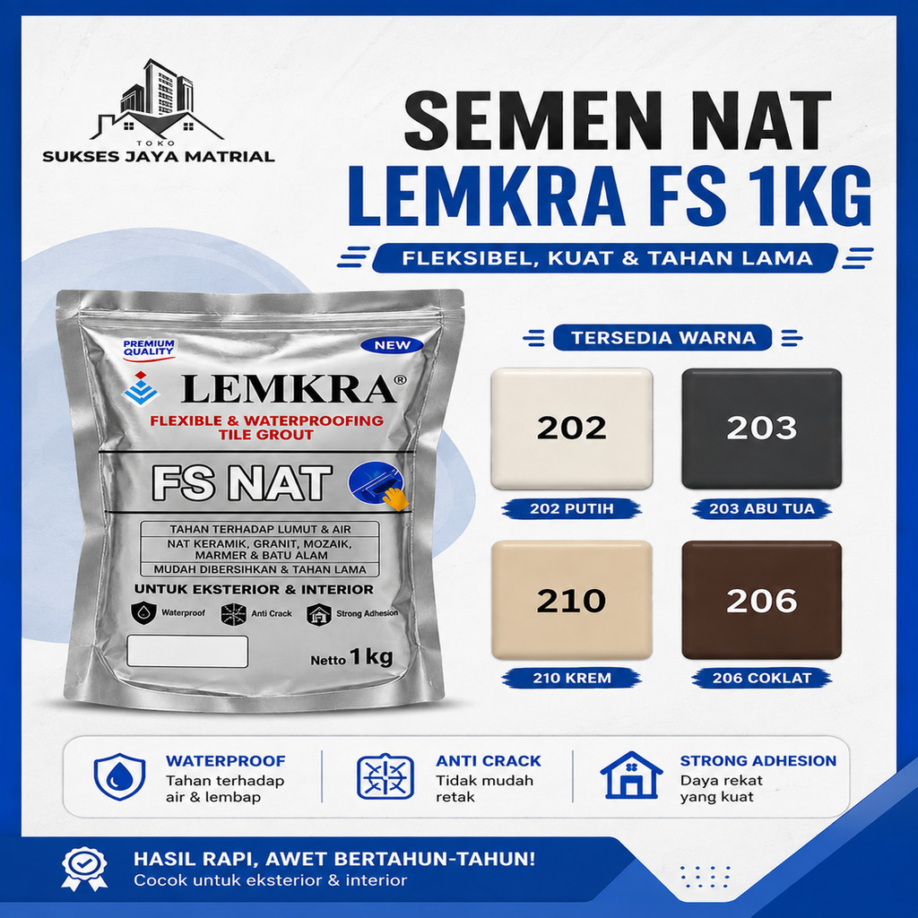 SEMEN NAT LEMKRA FS 1KG | Semen Pengisi Rongga NAT | Semen Nat