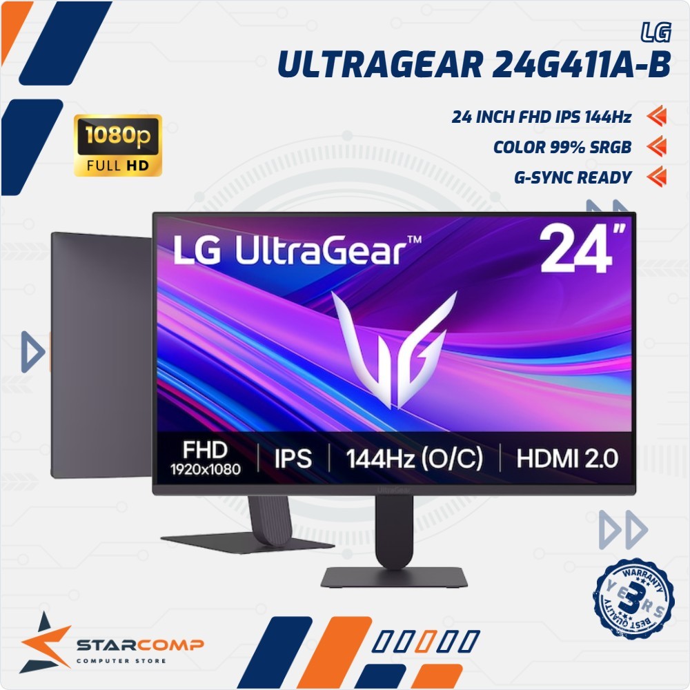 LG UltraGear 24G411A-B 24 Inch FHD IPS 144Hz Monitor LED