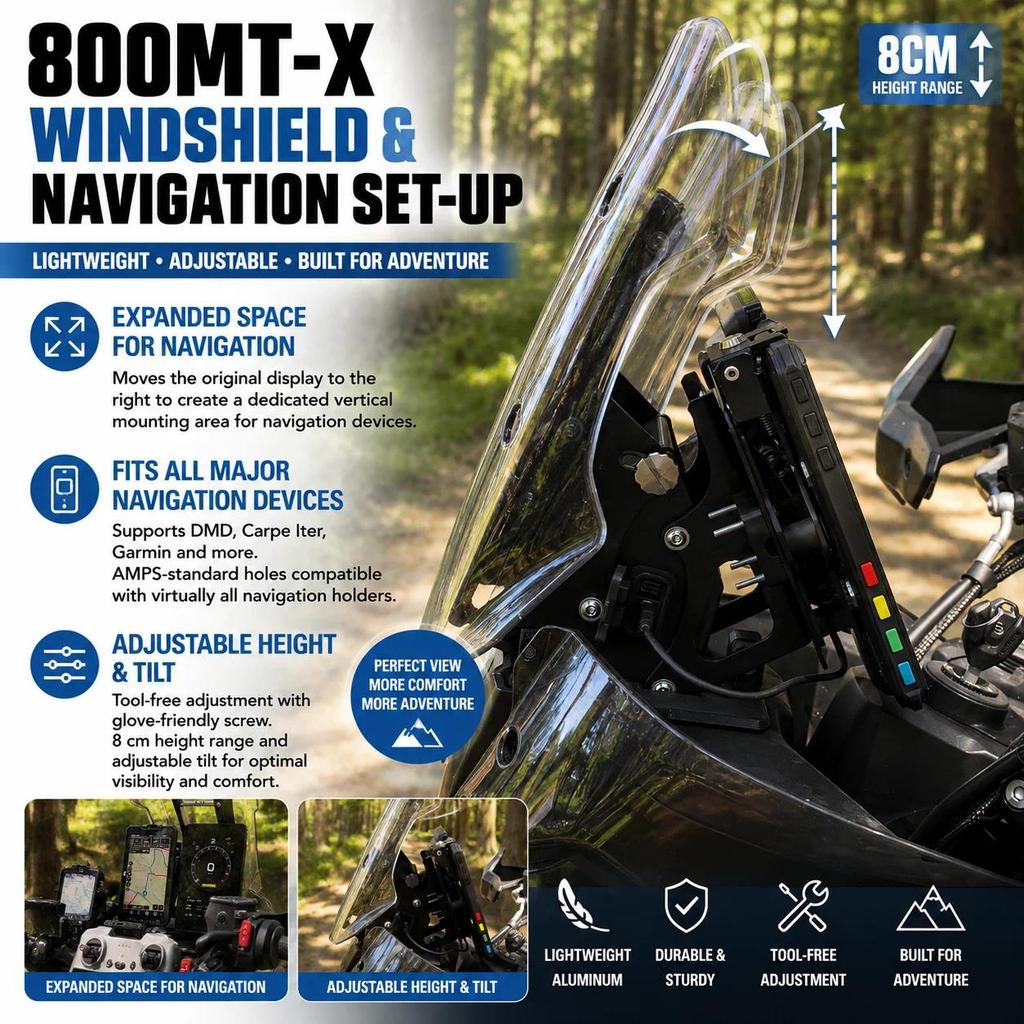 800MTX 800MT-X Windshield & Navigation Set-up For CFMOTO 800 MTX MT800X Navigation Tower MTX800 Wind