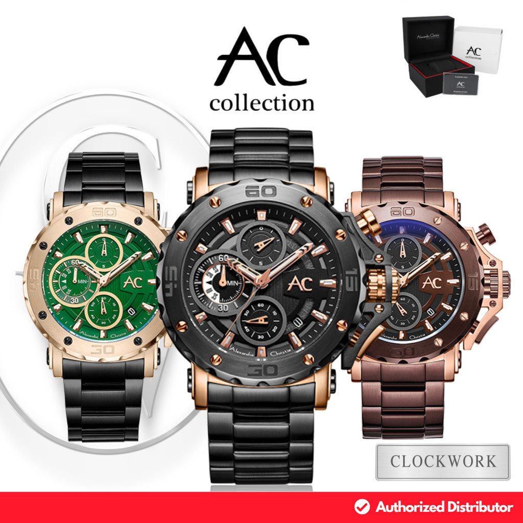 Jam Tangan Pria Alexandre Christie Collection AC 9205 MCB Rantai Chronograph Sporty