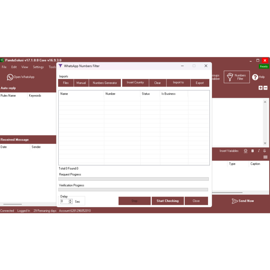 SOFTWARE BROADCAST PESAN WA SENDER PRO VERSI TERBARU WA BULK SENDER WA BLASTER 2024 BOTMASTER