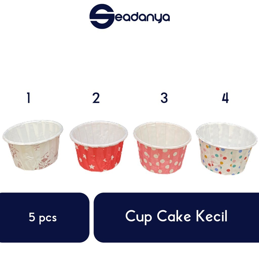 CUP CAKE KECIL SEMUA MOTIF ISI 5 PCS(WARNA DAN MOTIF RANDOM) -Cake Cases Ice Cream/Bolu/Roti Kukus/K