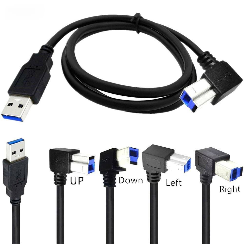 USB 3.0 USB Male To USB-B 3.0 90 Degree Up Down Left Right Angeld Type B Replacement Data Hard sk Ca