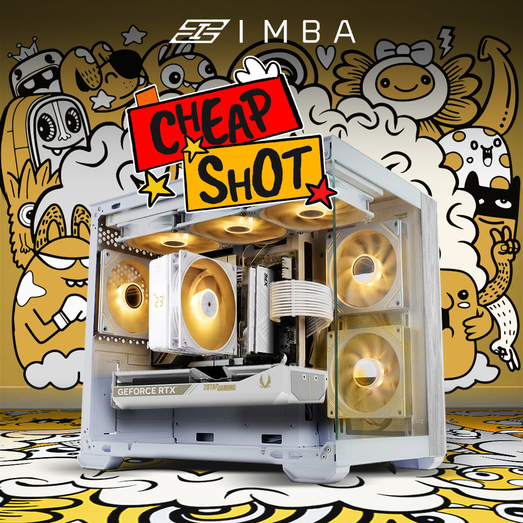 IMBA CHEAPSHOT PC I5 13400F RTX 5060 TI 16G/ 8GB 256GB RAKITAN PC GAMING WHITE EDITION