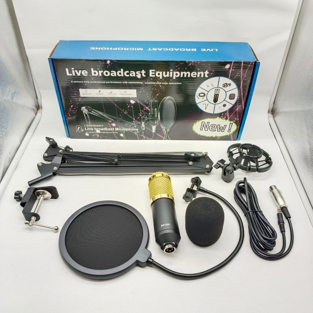 BM800 Microphone Condenser BM800 Professional Condenser Microphone BM800 Microphone Podcast Full Set