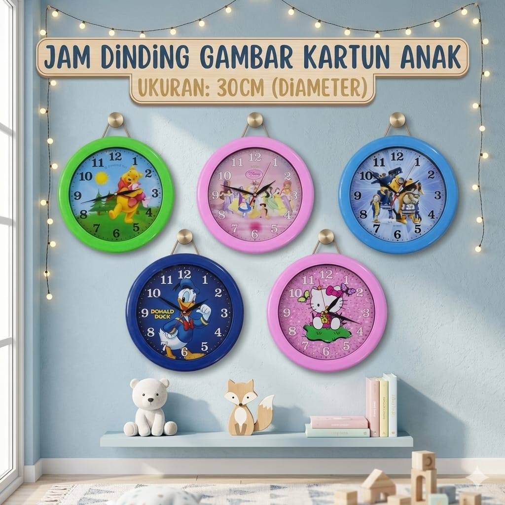 JAM DINDING GAMBAR KARTUN ANAK JD8888
