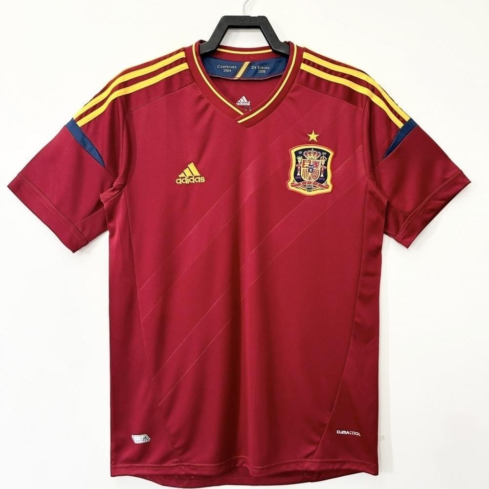 2012 Spanyol rumah retro jersey lengan pendek