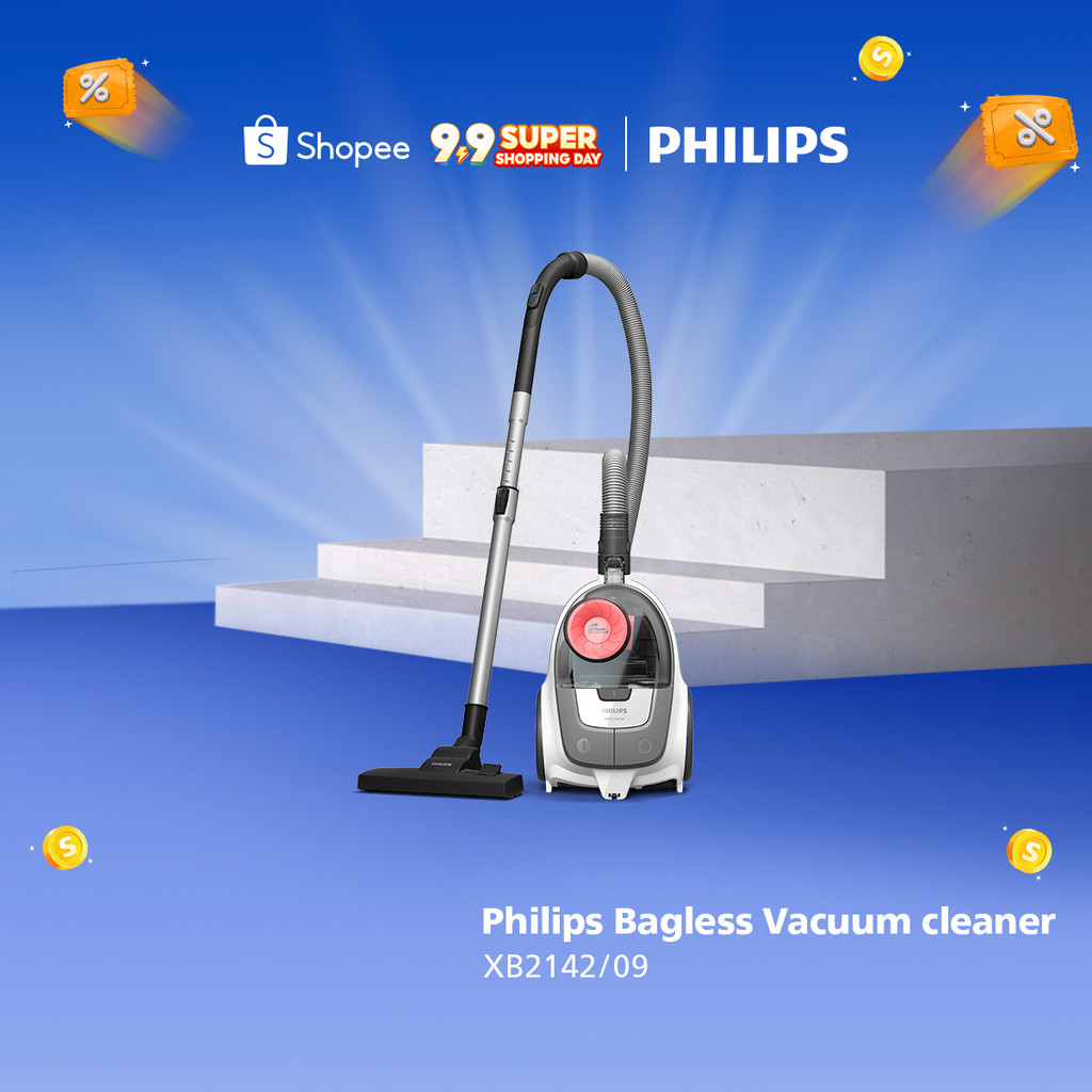 PHILIPS Bagless Vacuum Cleaner - XB2142/09 [Powercyclone 4/Daya Jangkau 9m/Nozel Serbaguna/Penyedot 