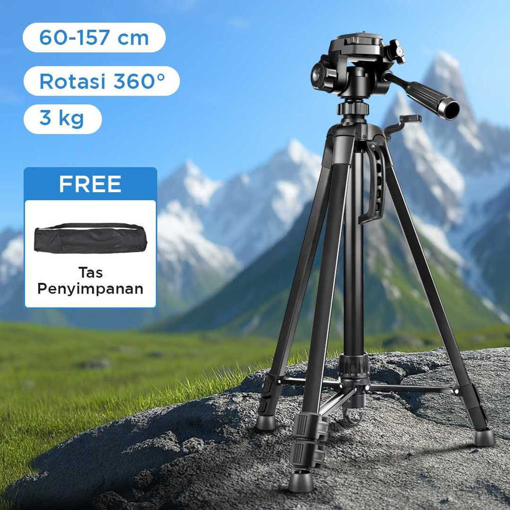 Weifeng Tripod Kamera Profesional 1.57M Pan Head 360° Quick Release WT-3540
