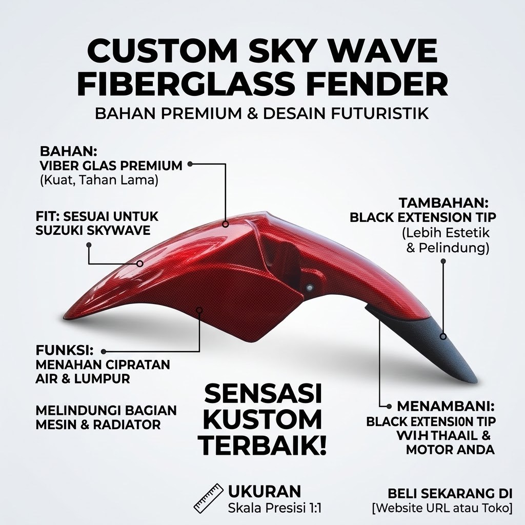 Aksesoris Suzuki Skywave Sambungan Spakbor Depan Skywave 125