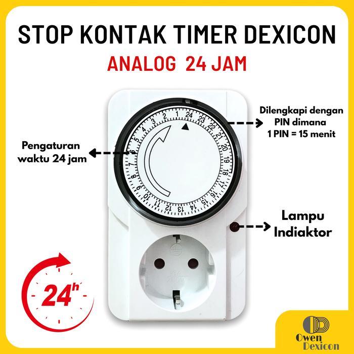 TerbaruDexicon Stop Kontak Timer 24 Jam Digital & Analog Saklar Otomatis untuk Men-Charge Handphone 