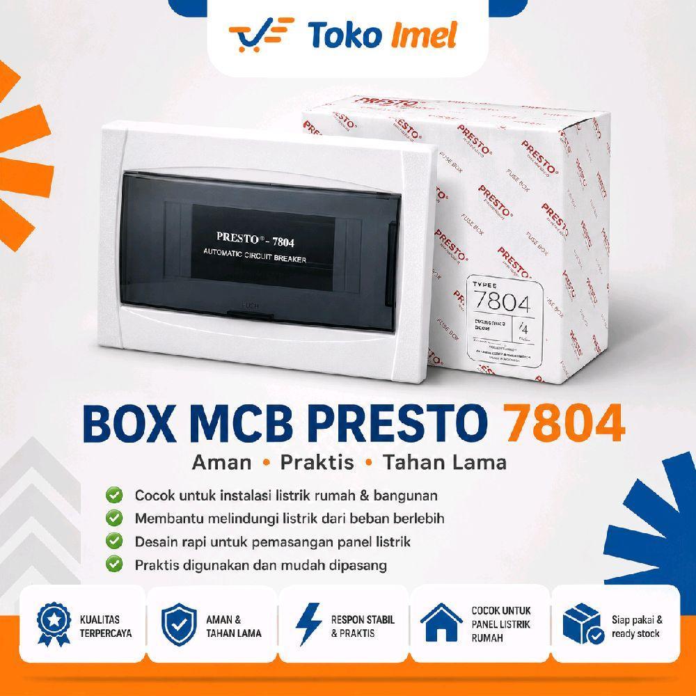 Presto Box MCB Presto 7804 untuk 2-6 MCB Aman Praktis Tahan Lama Cocok untuk Instalasi Listrik Rumah