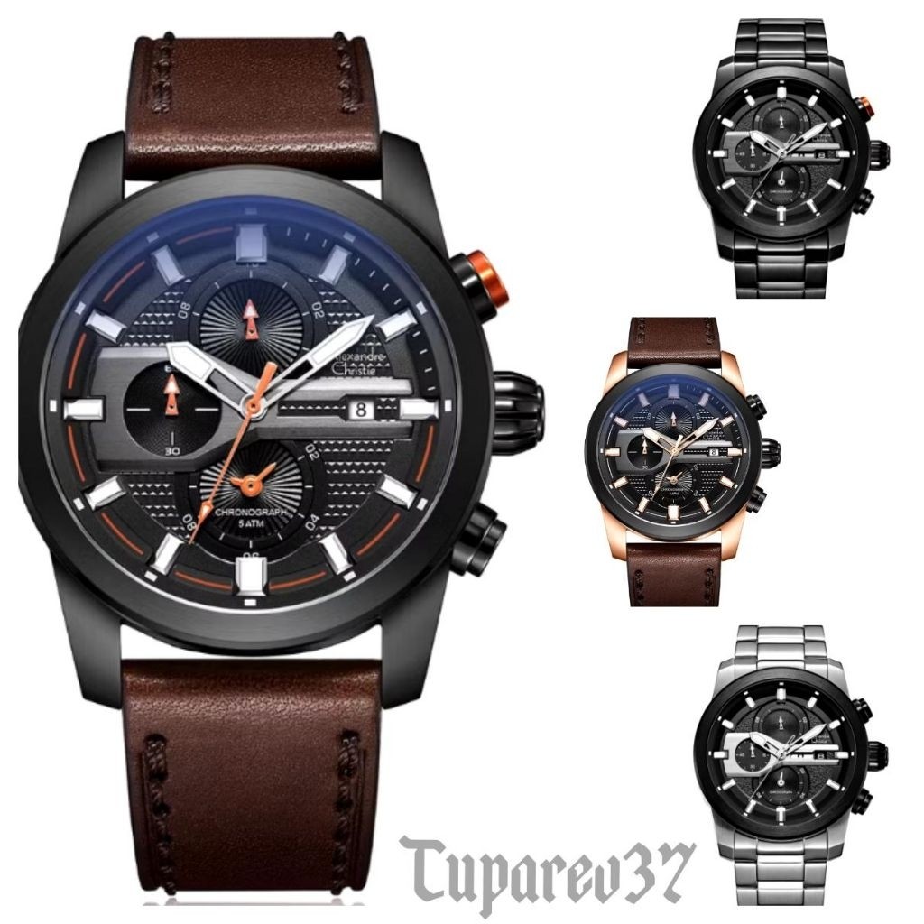 11.11 AC 6562  JAM TANGAN PRIA ALEXANDRE CHRISTIE AC6562 LEATHER AC 6562 6664 6559
