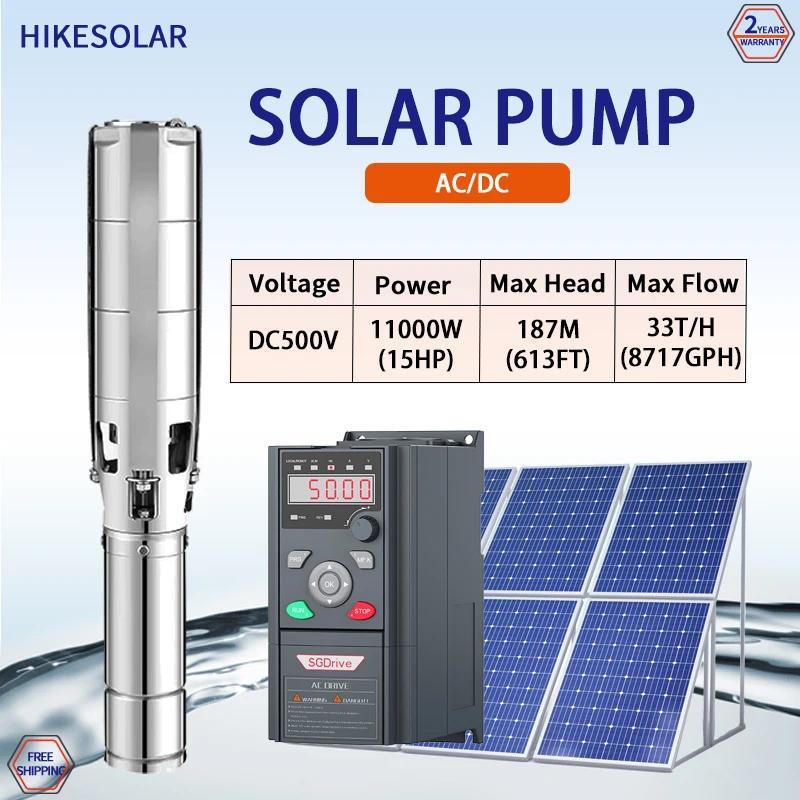 Hyrid AC380V MPPT Solar Pump Inverter DC 15HP 11KW Water Application Irrigation Submersible Well Wat