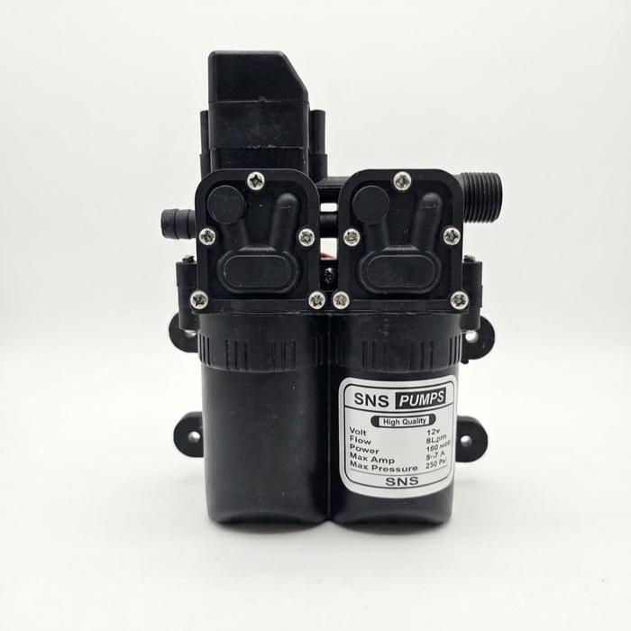 MESIN POMPA DC 12V 250-320 PSI MESIN POMPA AUTO CUT OF HIGH PRESSURE - DOUBLE PUMP 250PSI
