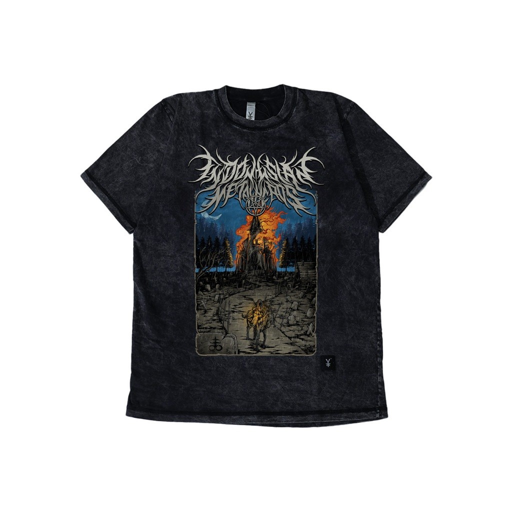 KAOS Kaos Washing Vampire Kingdom Metal Vorguth Hitam