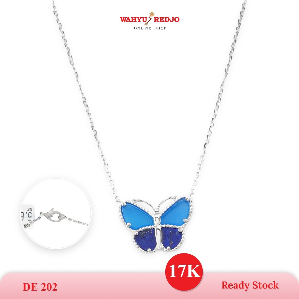 WAHYU REDJO - KALUNG EMAS 17K AMERO MODEL KUPU BIRU MANIS & ELEGAN  (PMR)