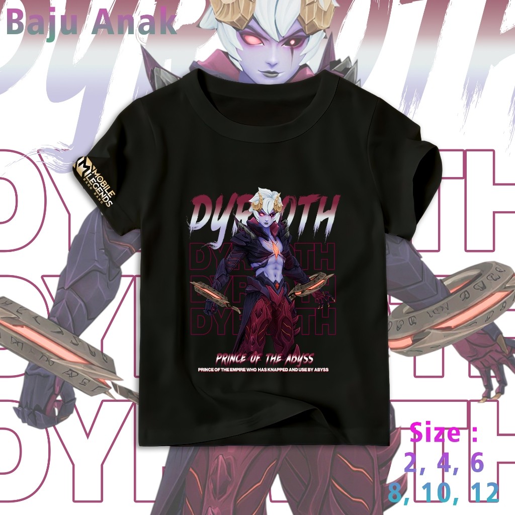 Kaos ML Mobile Legend Fighter Dyrroth Anak - Baju ML Mobile Legend Fighter Dyrroth Bahan Cotton