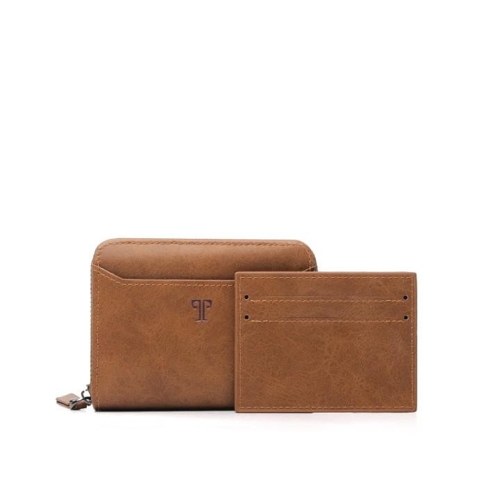 Dompet Pria Wanita Troy Classic Avero Horo Bahan Kulit - Horo Coklat