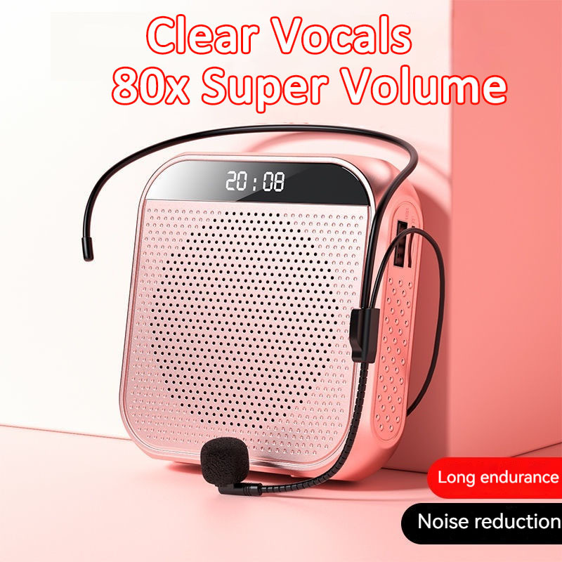 Speaker karaoke Megaphone Mini Guru Tour Guide Pidato Speaker Pinggang Dengan Kabel Audio Mic Headse