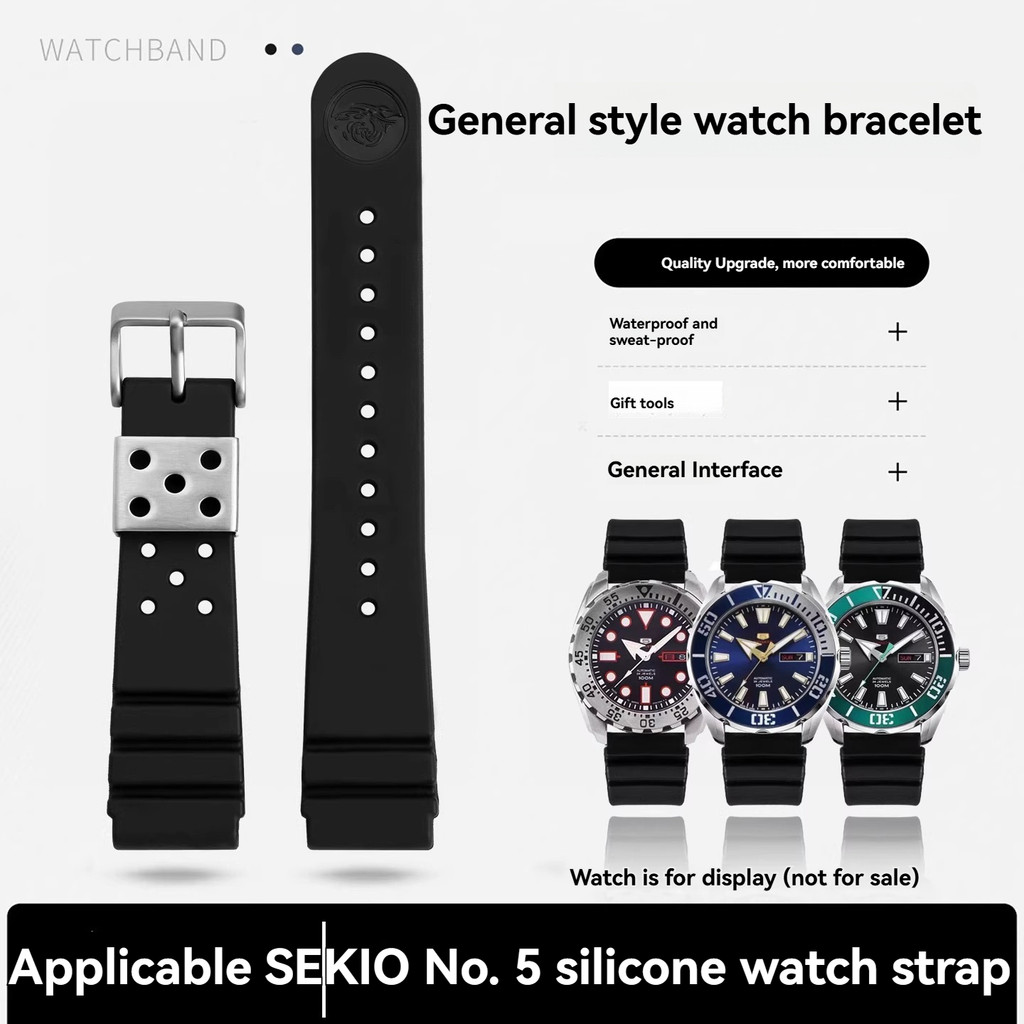 22mm Resin Wat Band For Seiko 5 Water Ghost SRPD63 SKX007 009 Silicone Waterproof Rubber Men Sport B