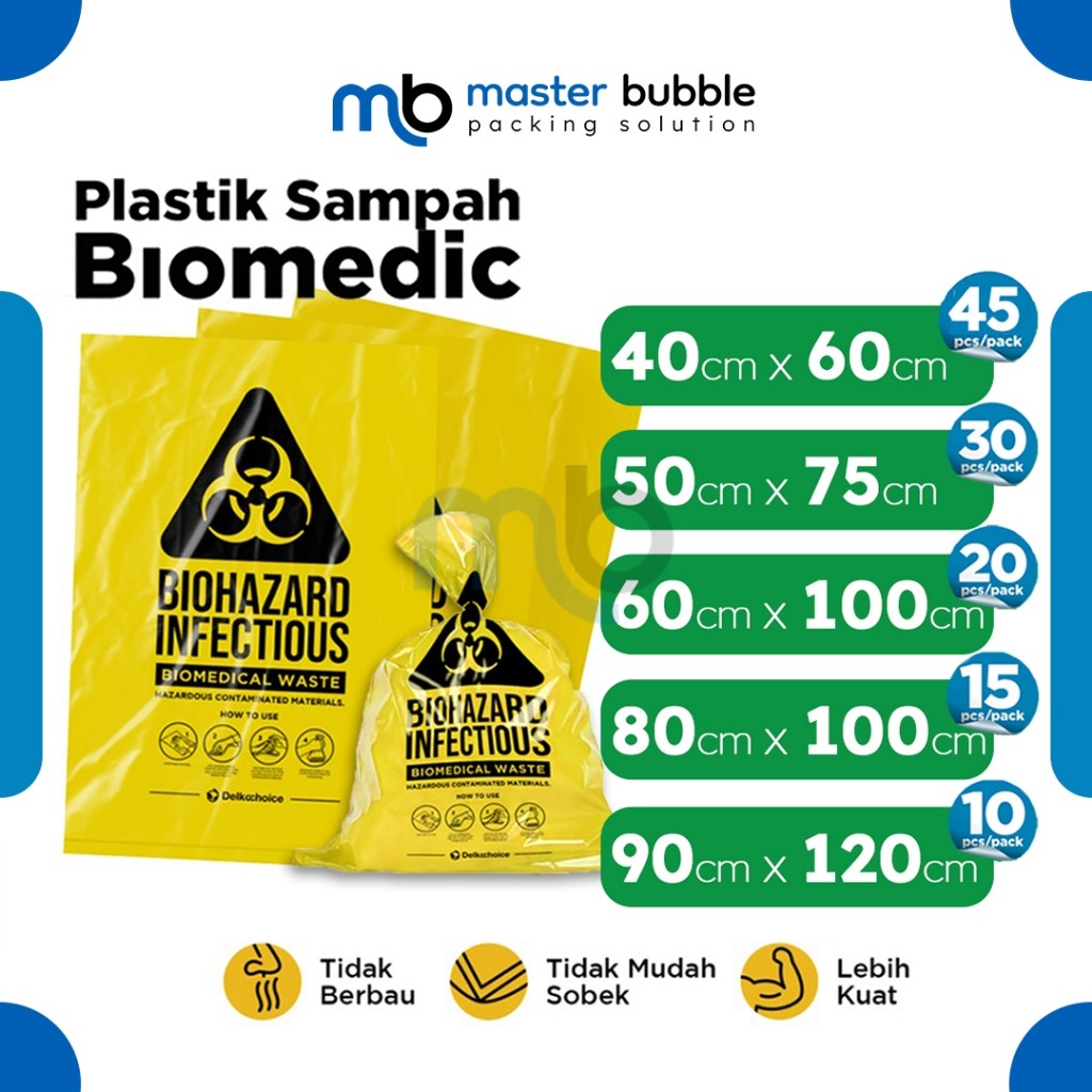 Kantong Plastik Sampah BioHazzard Sampah Limbah Medis plastik Infeksius Delkochoice