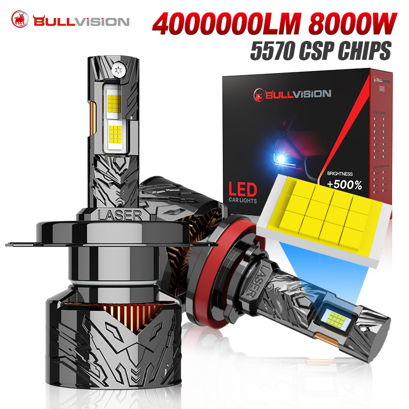 H7 LED Headlight Bulb H1 H4 H11 4000000LM 8000W H8 H9 9005 9006 9012 LED Fog Headlight Bulb 6000K 55