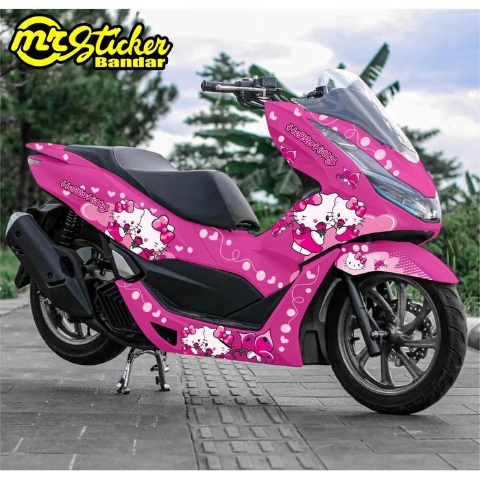 Sticker PCX Full Body Decal Motor PCX Full Blok Stiker PCX 150 Stiker PCX 160 HK Motorcycle - pink, 