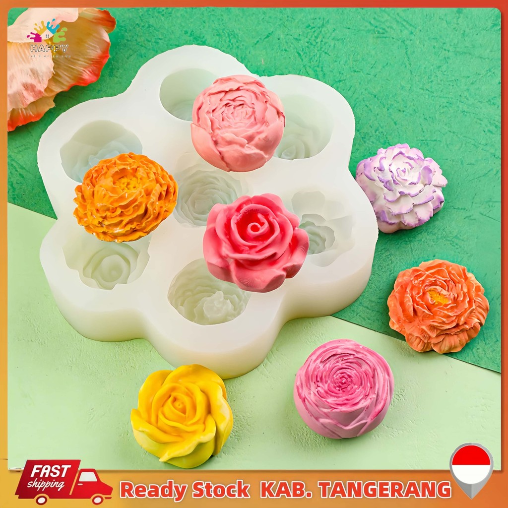 Cetakan lilin aroma 3D DIY, cetakan silikon Cetakan Puding Bunga DIY Cetakan Silikon Bunga Puding Je