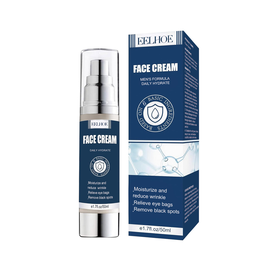 EELHOE Pelembap Wajah Pria Krim Wajah Hidrasi Pria Mengurangi Garis Halus, Mengencangkan Kulit, Mele